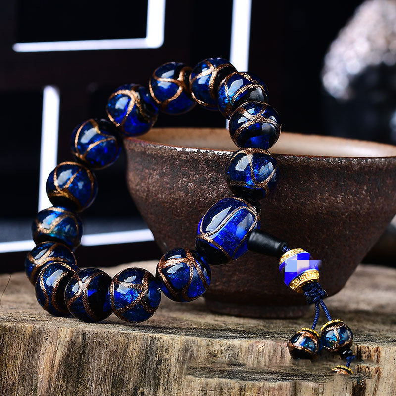 Incense Grey Glazed Beads Bracelet