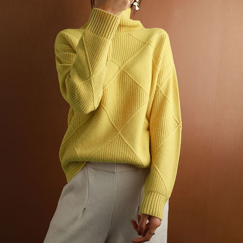 Turtleneck Cashmere Loose Cardigan