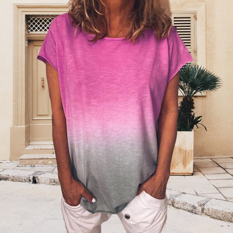 Gradient Rainbow Print T-shirt