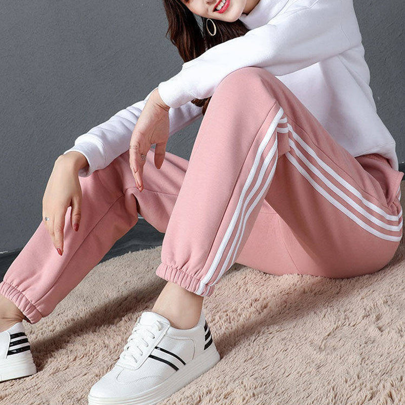 Women Warm Fleece Cotton Solid Joggers Sweatpants