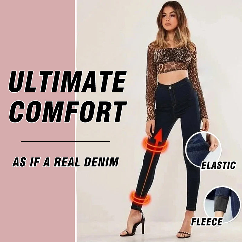 Thermal Fleece Denim Jeggings