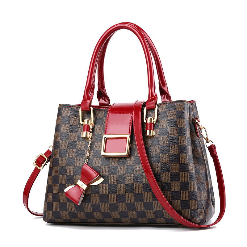 Printed Bow Leather Bag