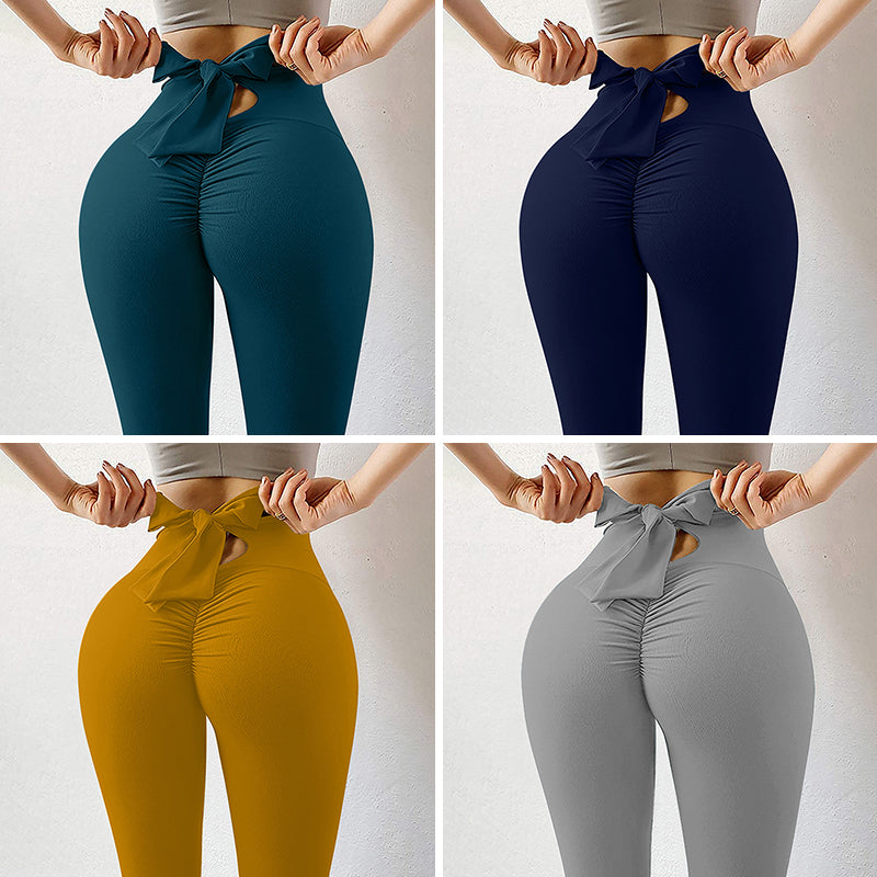 Sexy Peach Buttock Bowknot Yoga Workout Pants