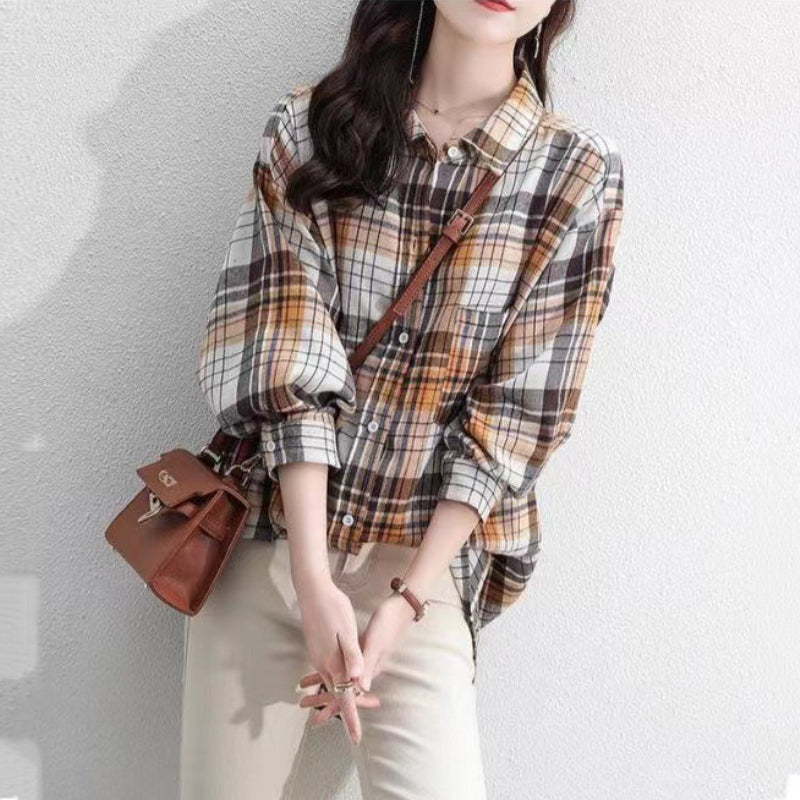 Loose Vintage Plaid Jacket