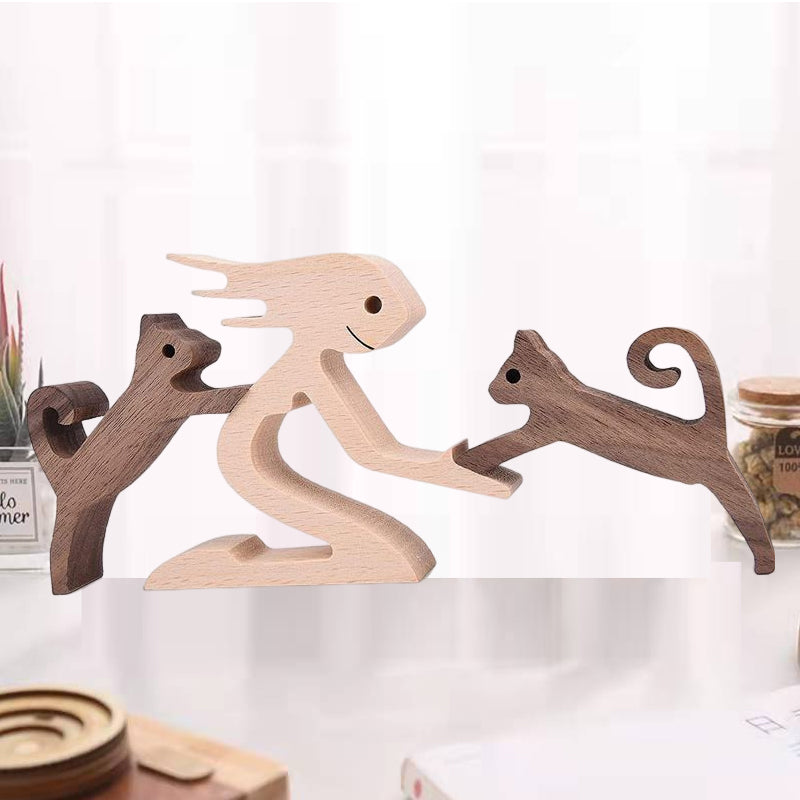 Pet Lover - Wood Sculpture Table Ornaments