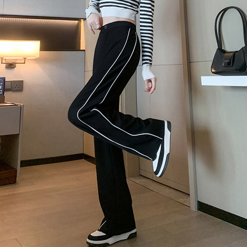 Side Stripe High Waist Wide Leg Pants