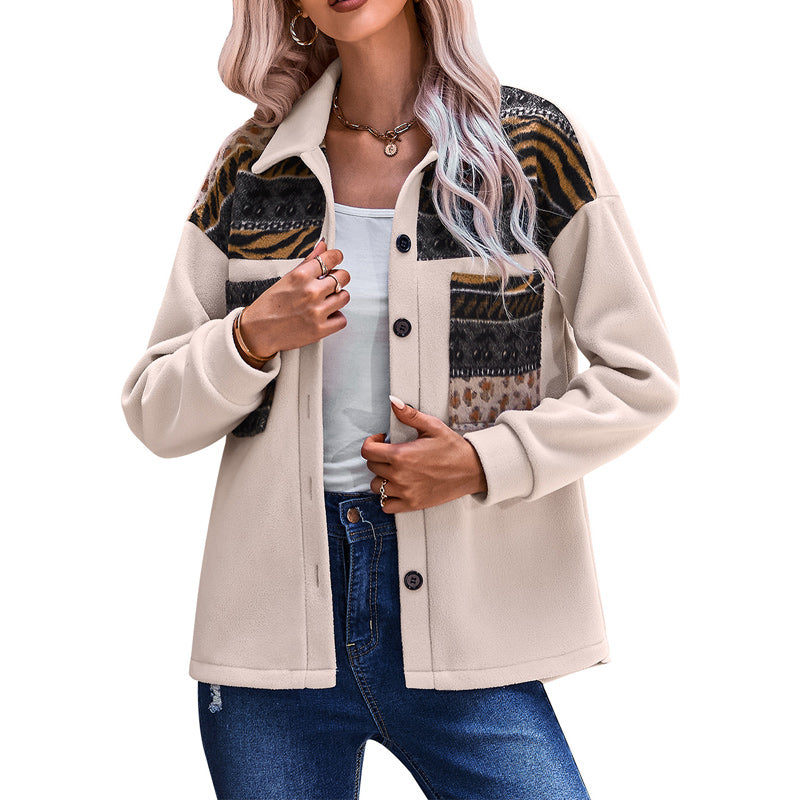Paneled Contrast Loose Jacket