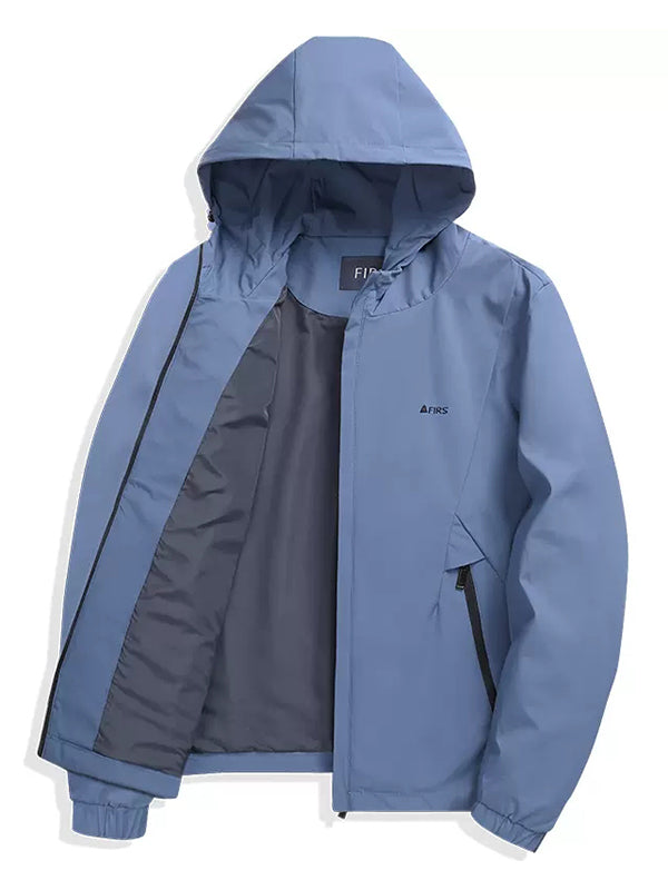 Solid Color Hooded Coat