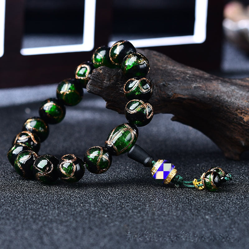 Incense Grey Glazed Beads Bracelet