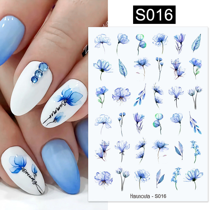 Botanical Fashion Alphabet Nail Stickers