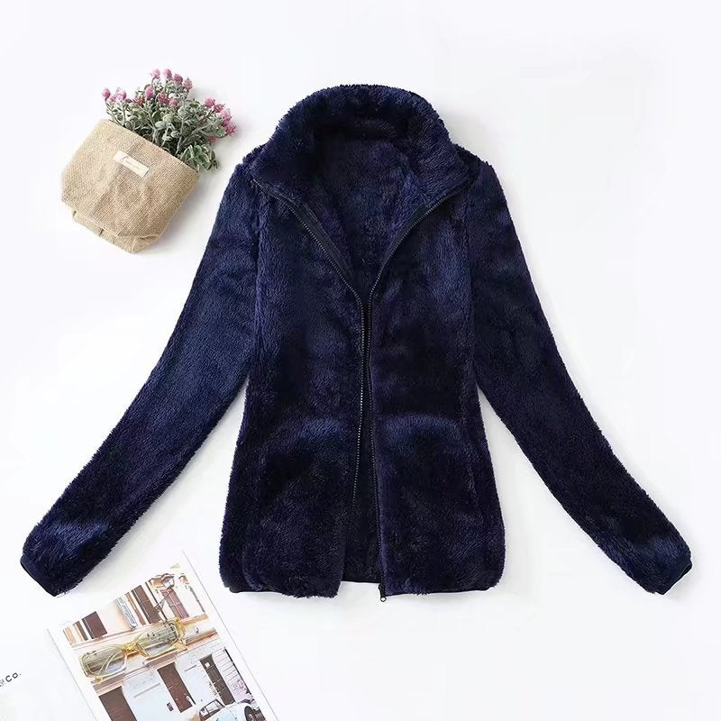 Coral Fleece Stand Collar Jacket