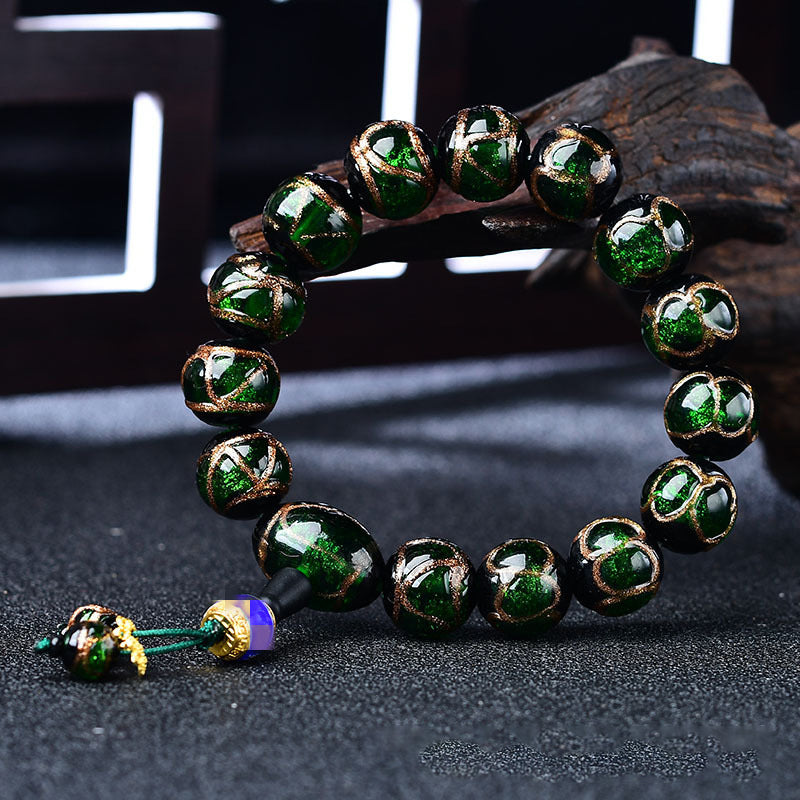 Incense Grey Glazed Beads Bracelet