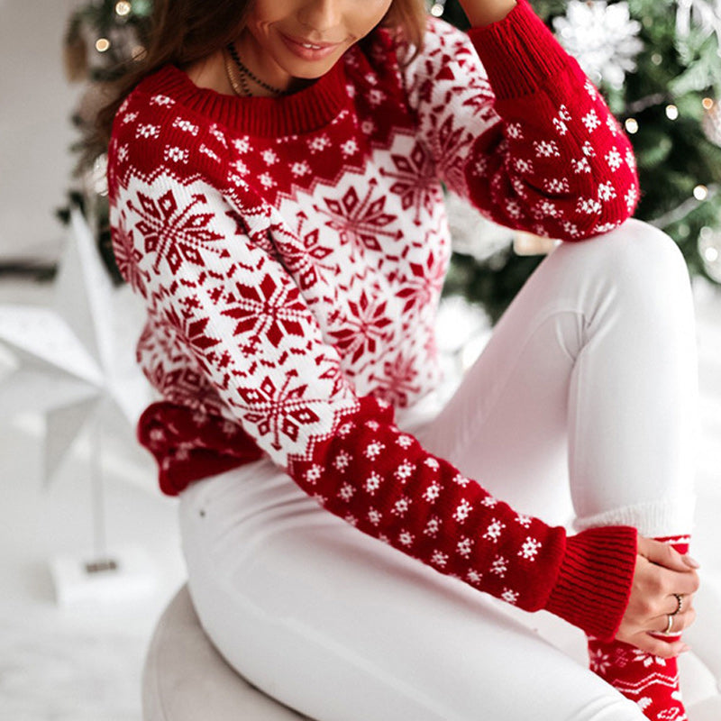 Christmas Snowflake Long Sleeve Sweater