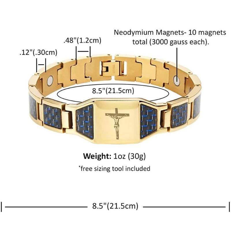 Carbon Fiber Magnet Titanium Steel Bracelet