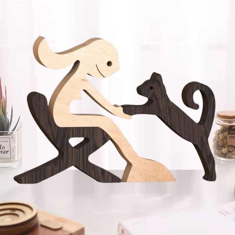 Pet Lover - Wood Sculpture Table Ornaments