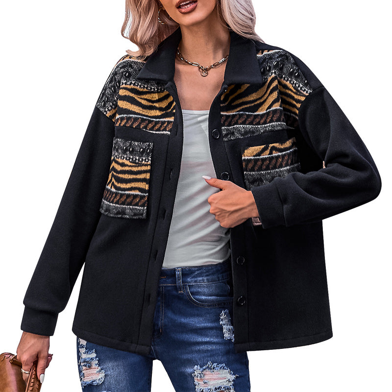 Paneled Contrast Loose Jacket