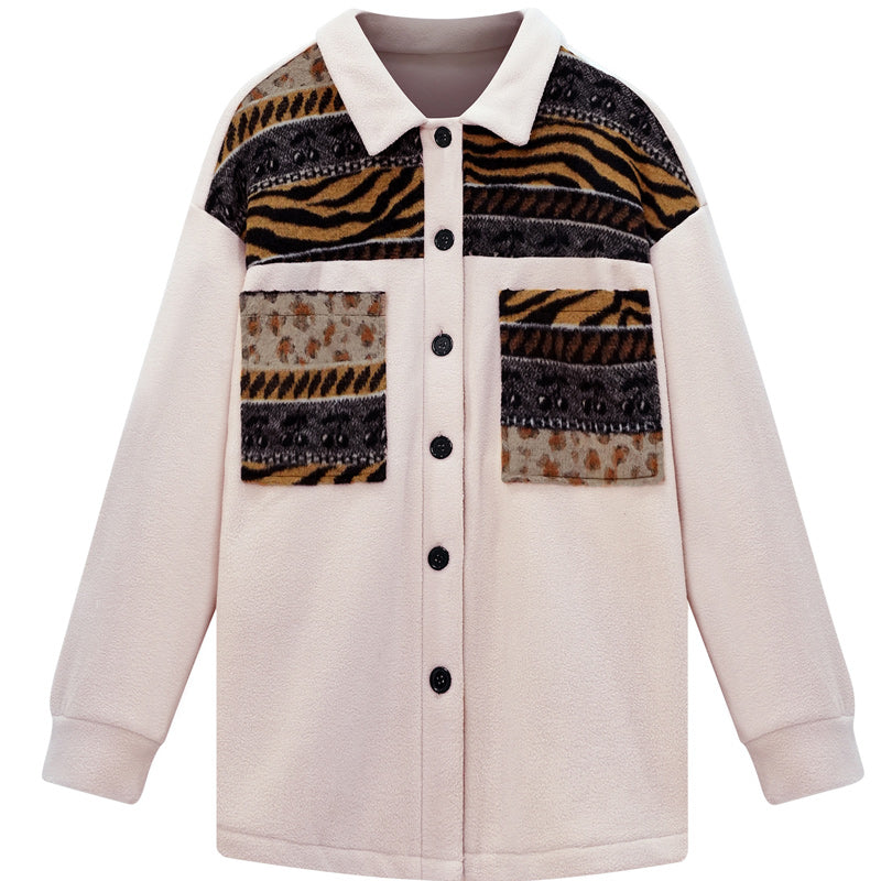 Paneled Contrast Loose Jacket
