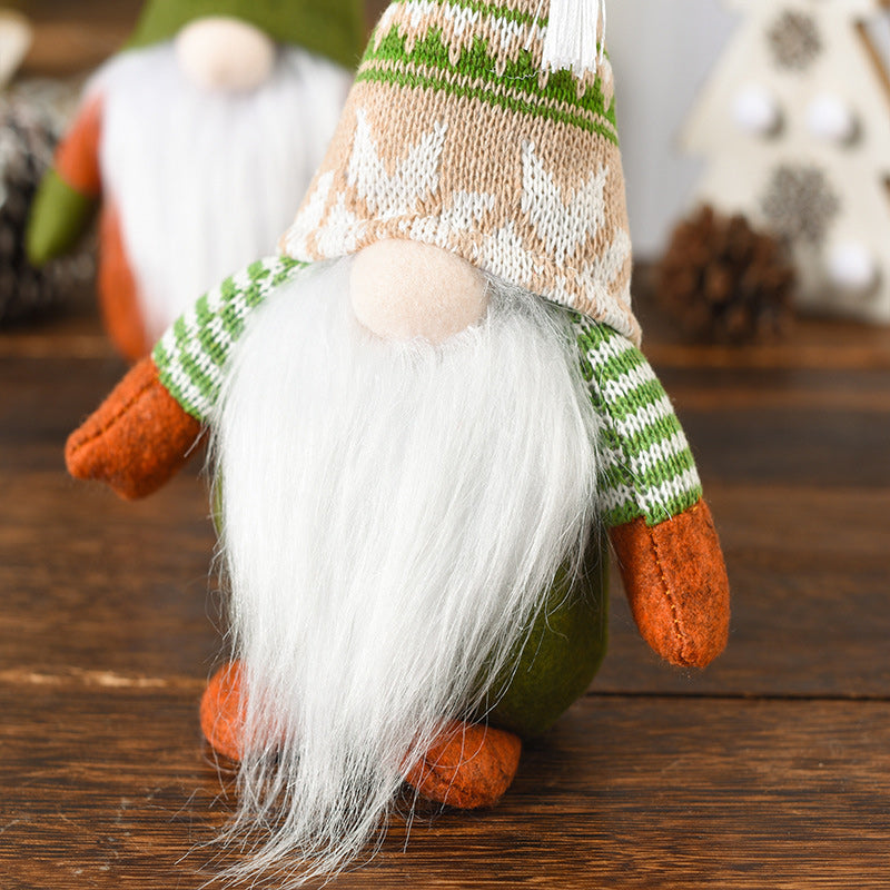 Christmas Green Faceless Old Man Elf Figurine