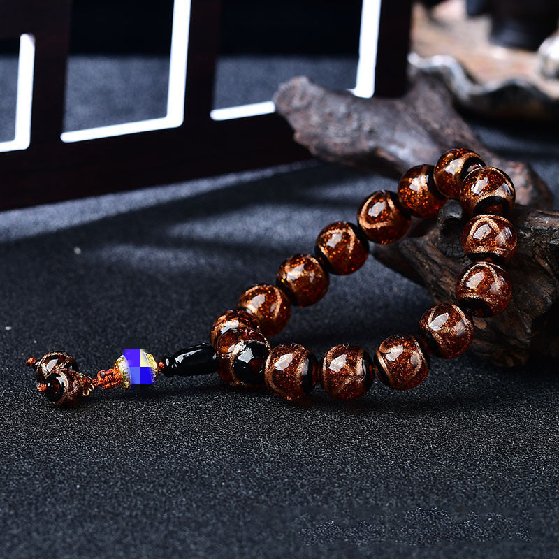 Incense Grey Glazed Beads Bracelet