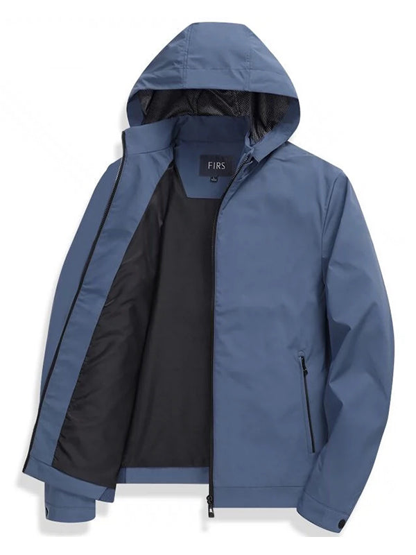 Solid Color Hooded Coat