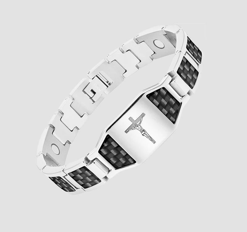 Carbon Fiber Magnet Titanium Steel Bracelet