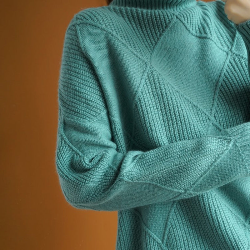 Turtleneck Cashmere Loose Cardigan