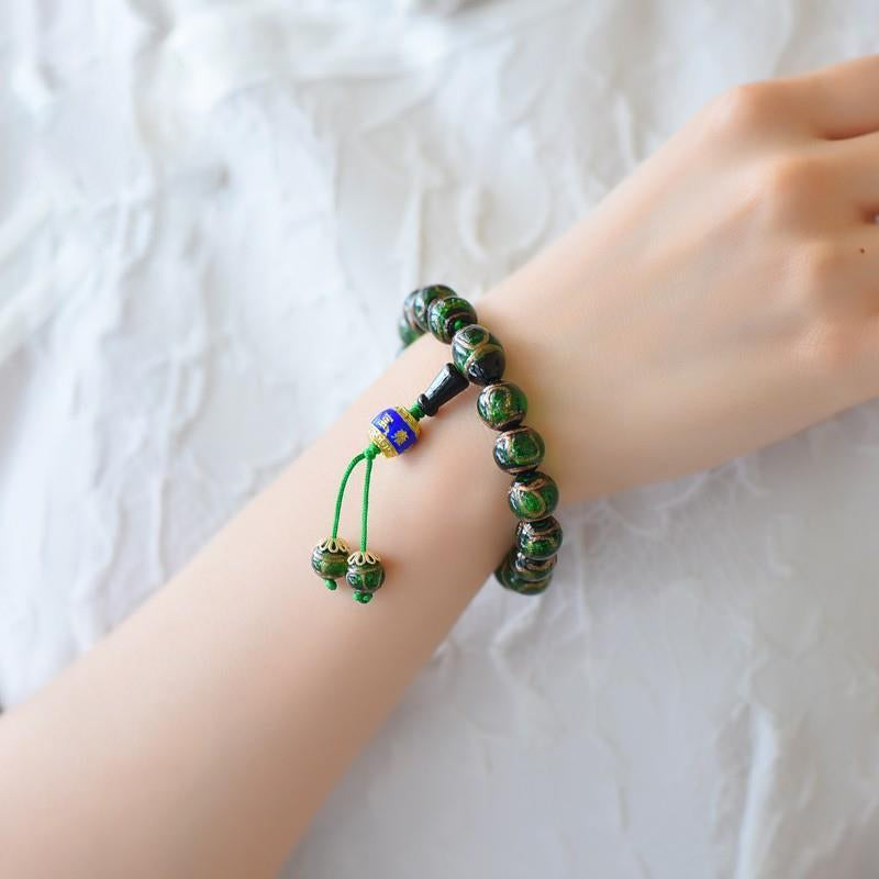 Incense Grey Glazed Beads Bracelet