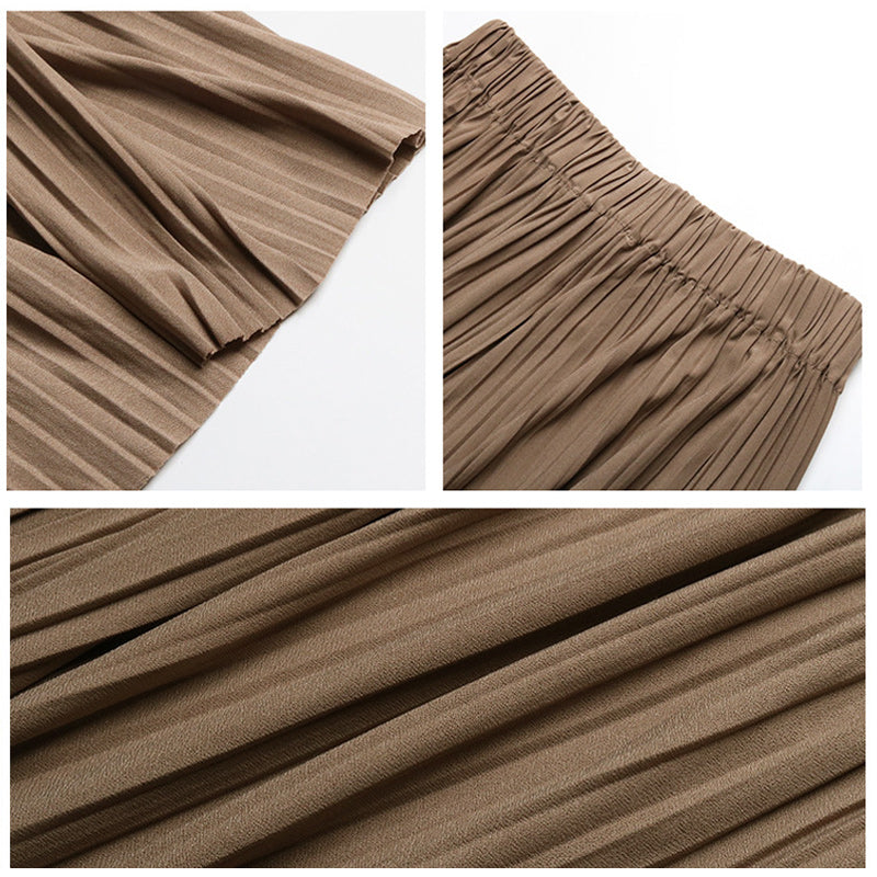 Cropped Crinkled Wide Leg Pants