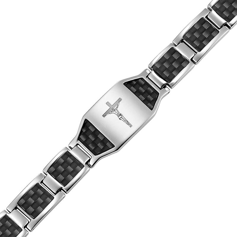 Carbon Fiber Magnet Titanium Steel Bracelet