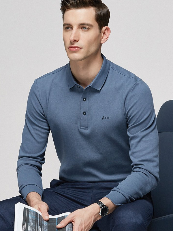 Men's Loose Lapel Long Sleeve T-Shirt