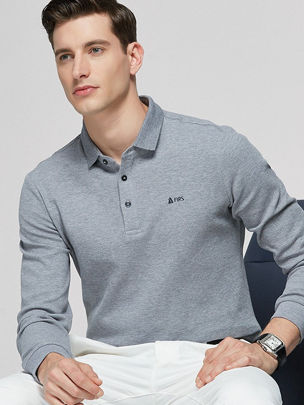 Men's Loose Lapel Long Sleeve T-Shirt