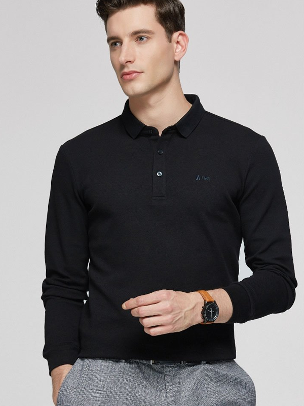 Men's Loose Lapel Long Sleeve T-Shirt