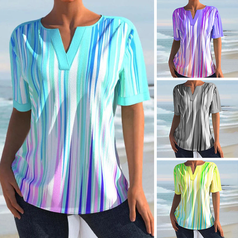 V Neck Gradient T-Shirt