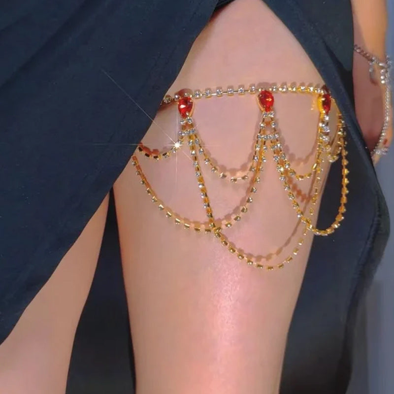 Summer Sexy Layered Diamond Leg Chain