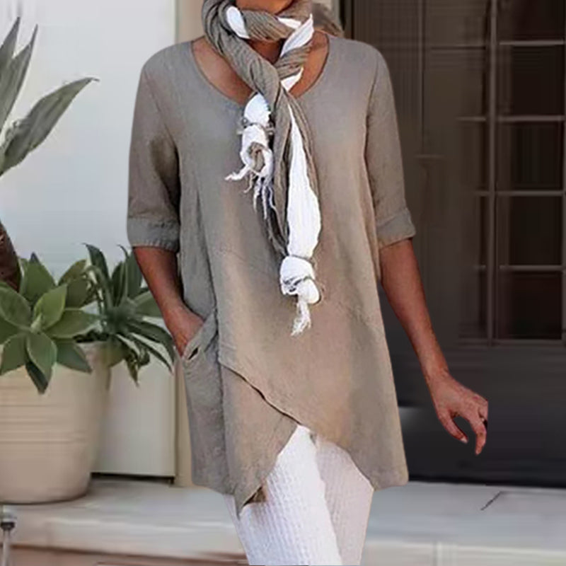 Casual Solid Color Top For Women
