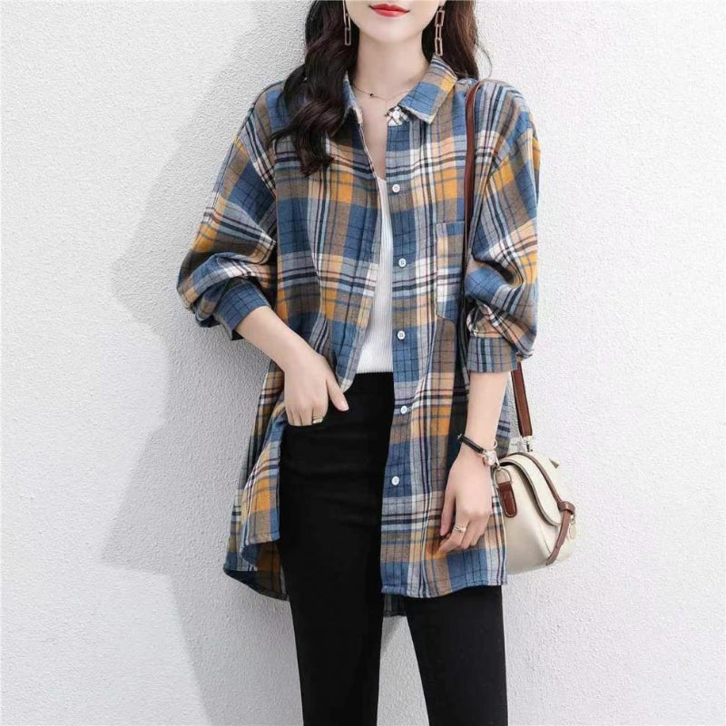 Loose Vintage Plaid Jacket