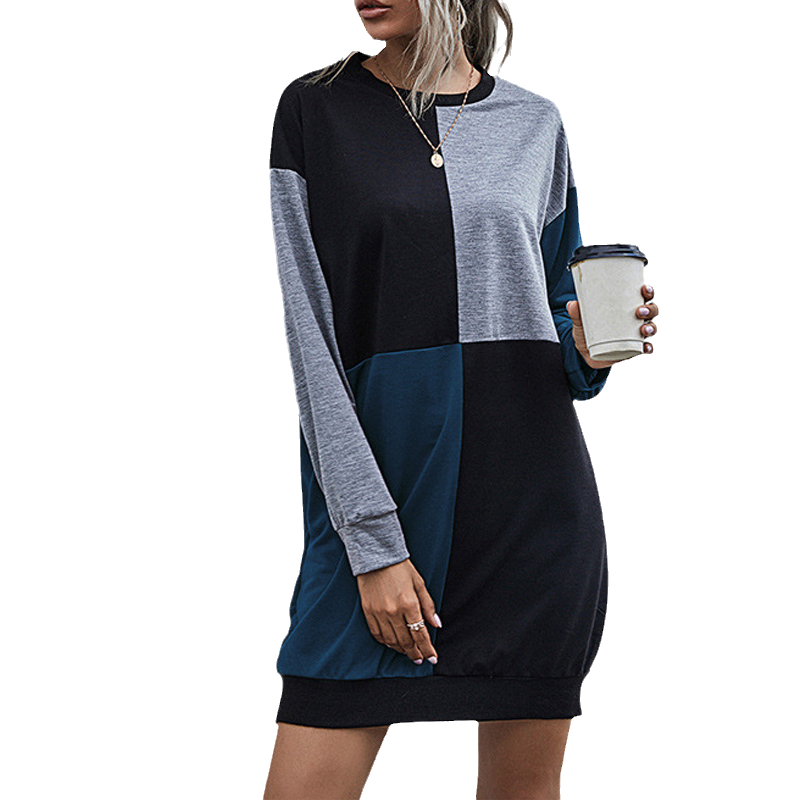 Contrast Sweater Dress