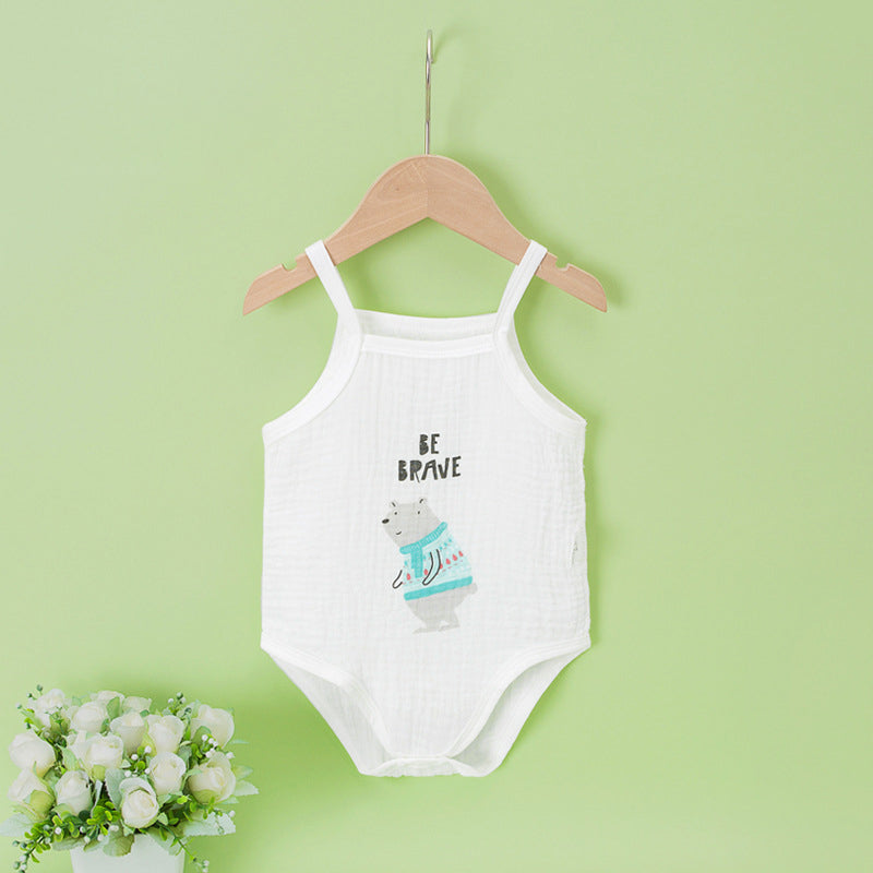 Summer cotton baby sling jumpsuit