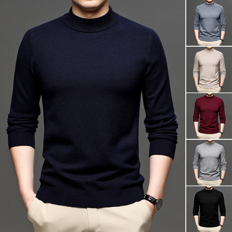 Half Turtleneck Cashmere Knit Sweater