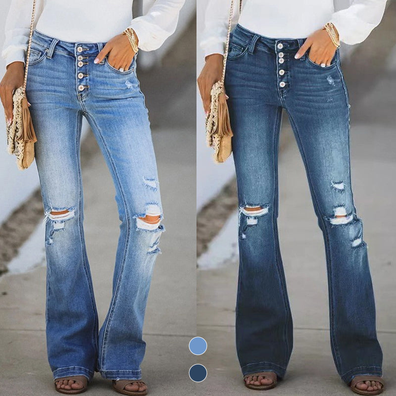 5-Breasted Ripped Jeans