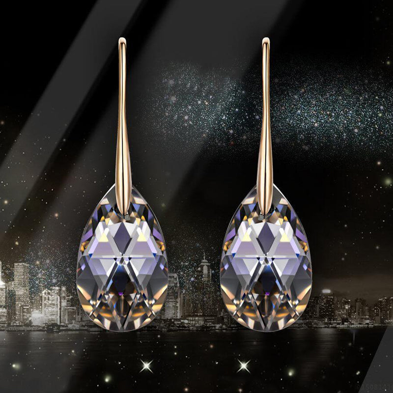 Black Aurora Borealis Drop Earrings