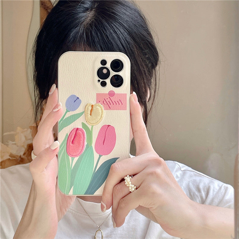 Cute Flower Case with Phone Lanyard