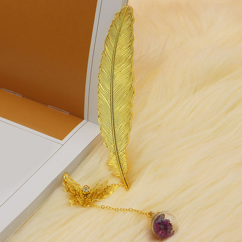 Metal Feather Bookmark