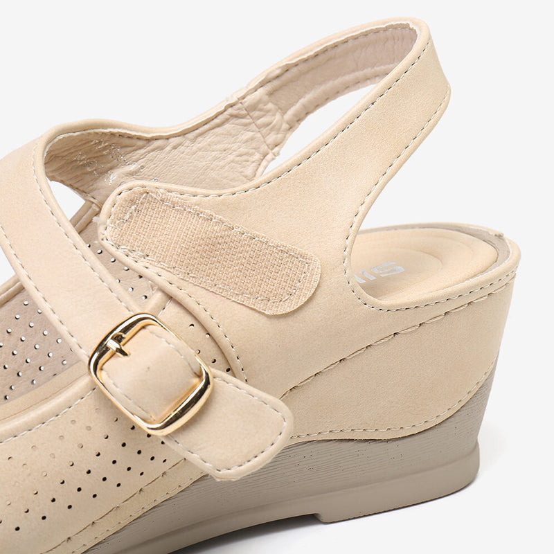 Women Casual Open Peep Toe Wedge Sandals