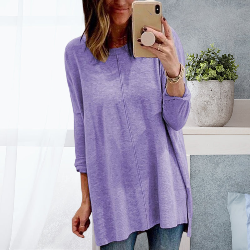 Long Sleeve Crew Neck Panel T-Shirt