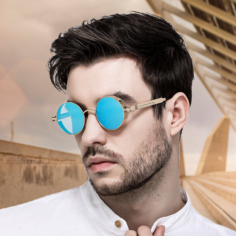 Sunglasses Steampunk Round Lens Metal Frame Unisex Glasses