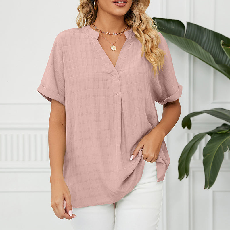 Thin V-neck Casual Shirt