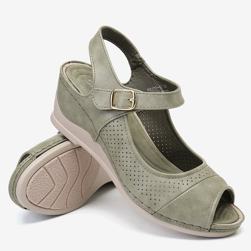 Women Casual Open Peep Toe Wedge Sandals