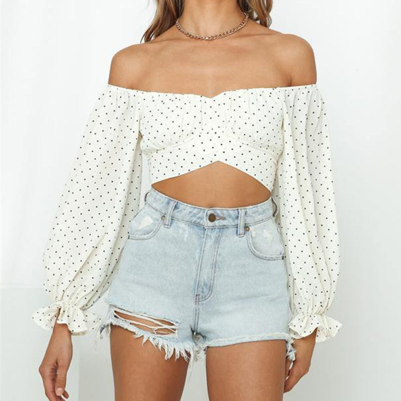 Off-the-shoulder Strappy Crop Top