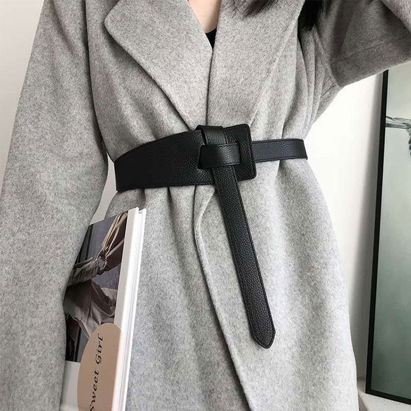 Ladies Fashion Belt Leather Wide Waist Seal